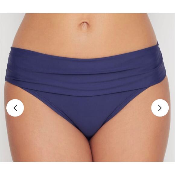 Sunsets Indigo Unforgettable Mid Rise Scrunch Hipster Bikini Bottom M NWT - Picture 1 of 2